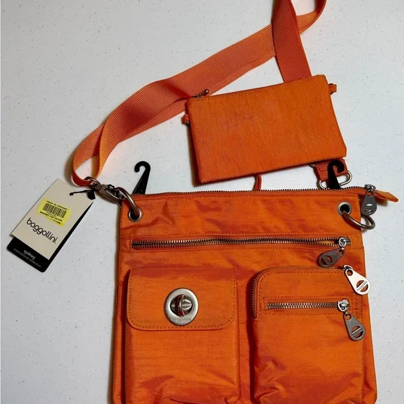 Baggallini Vibrant Orange Crossbody Bag - Picture 2 of 4